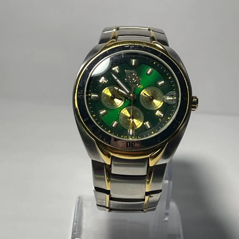Baylor Bears NCAA Stainless-Steel Chronograph Watch by Fossil NEW (RARE)